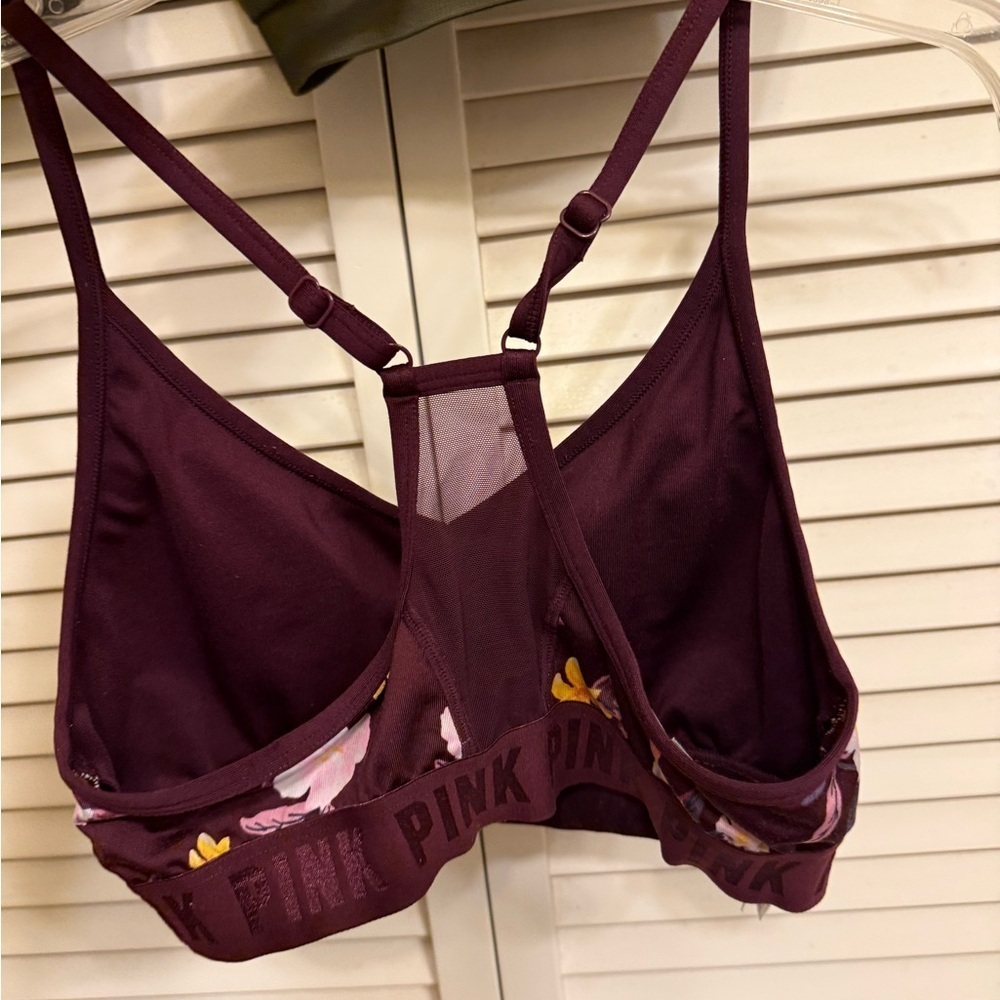 PINK Victoria's Secret Floral Bralette Set - Black, Green, and Purple Lot Sz M - Picture 4 of 15